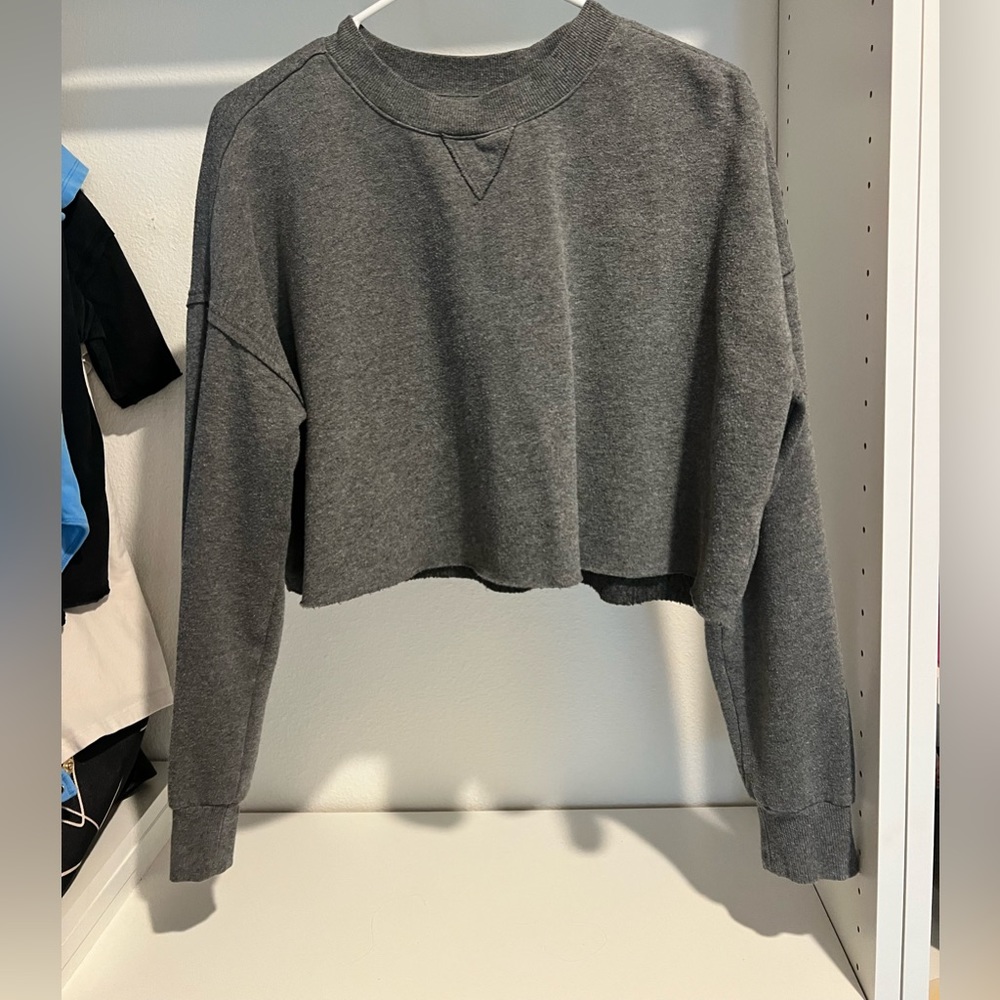 Target colsie crop sweatshirt gray size med